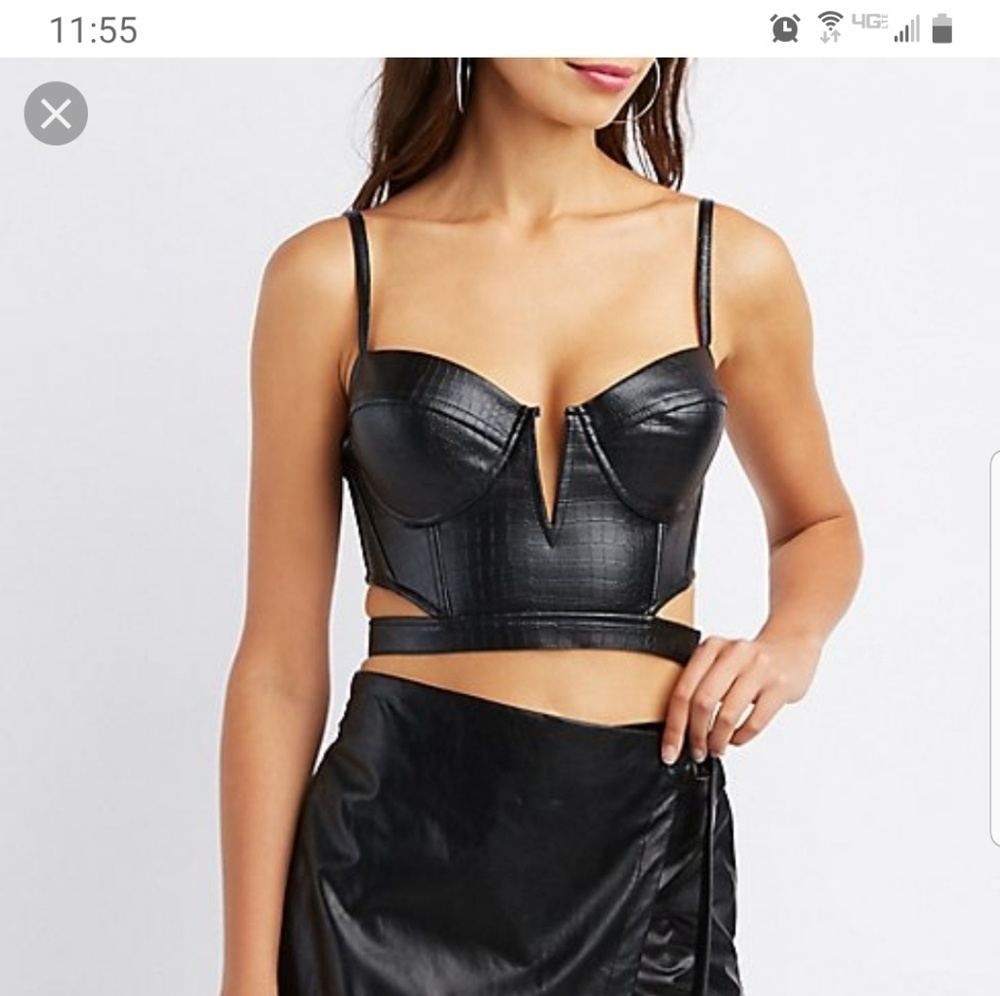 Black sexy crop top Charlotte russe